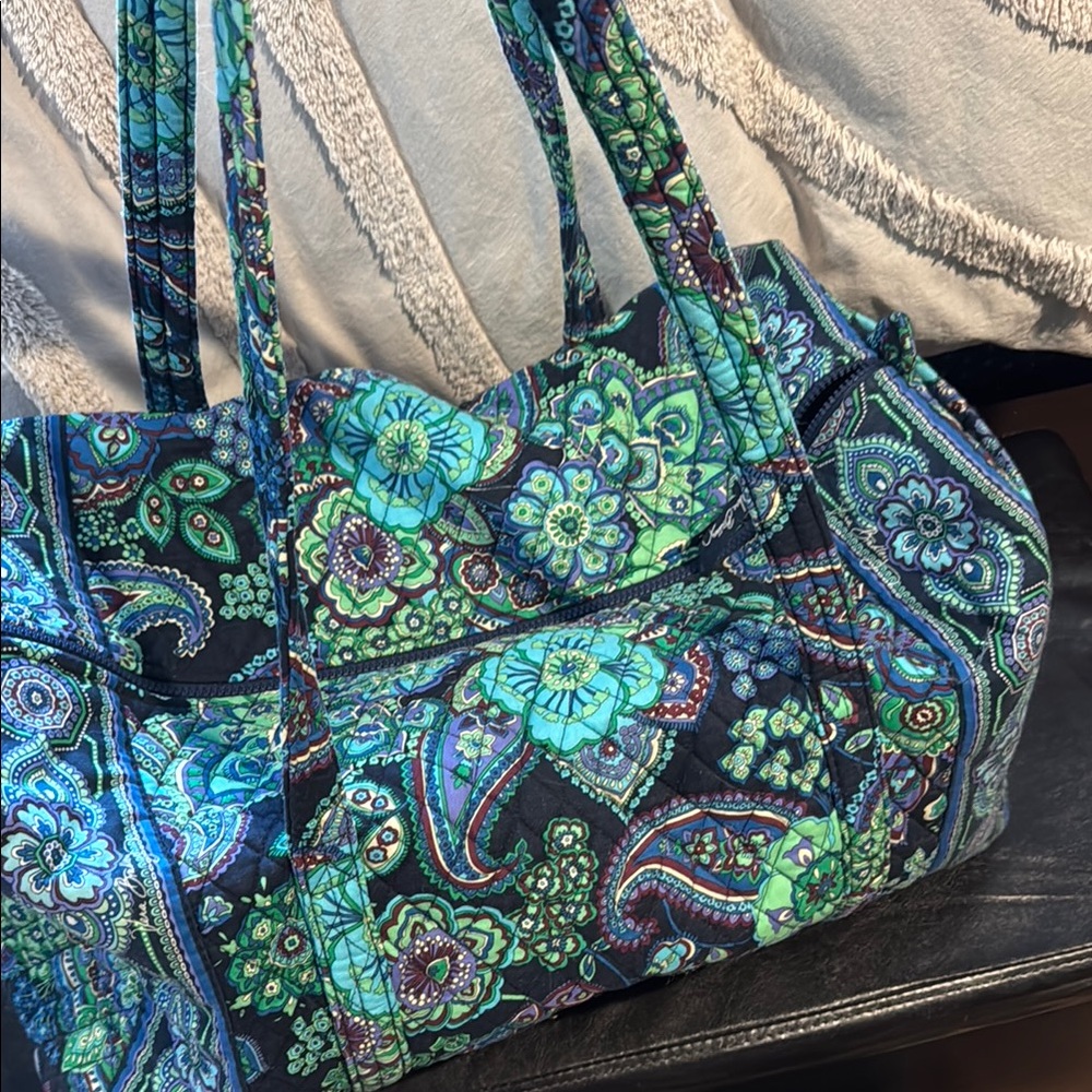 Vera Bradley Green and Blue Paisley Duffle